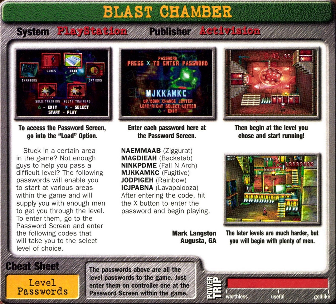 Blast Chamber: Коды